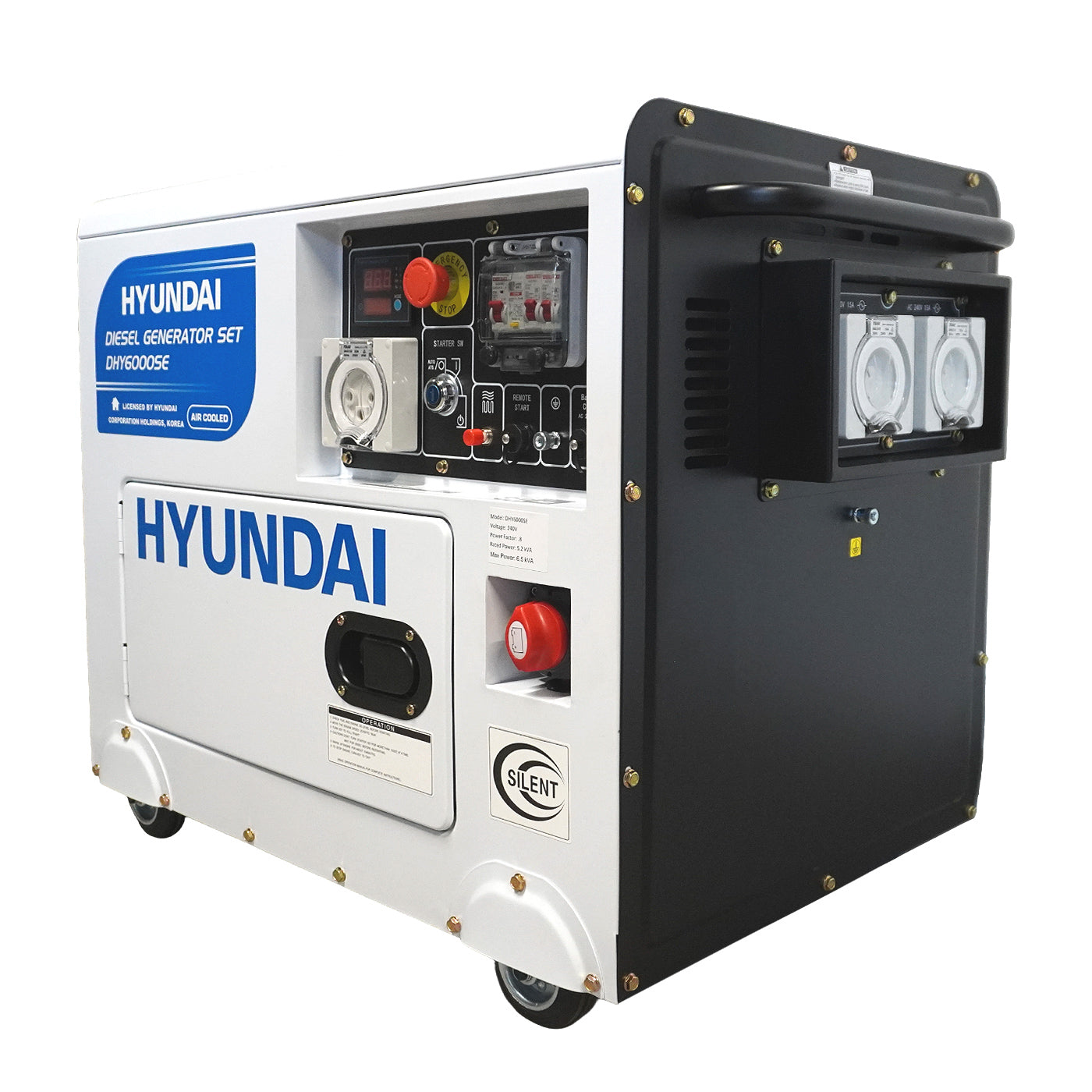 Hyundai DHY6000SE - 6.5kVA Generator — Generator Warehouse