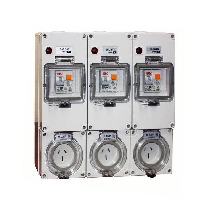 Gentech 80-GPO-RCD-15A-3PIN-3GANG - 3 Outlets with RCD