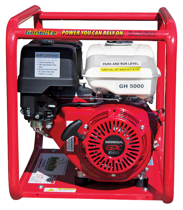 Genelite GH5000 - 6kVA Honda Powered Generator — Generator Warehouse