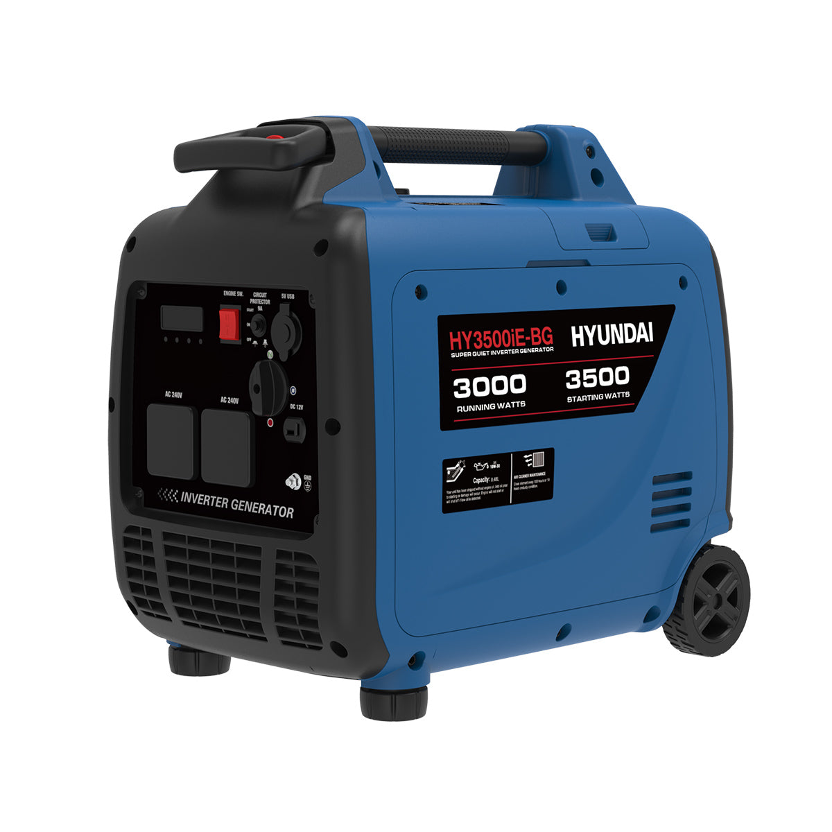 Hyundai HY3500iE - 4.3kVA Inverter Electric Start Generator — Generator ...