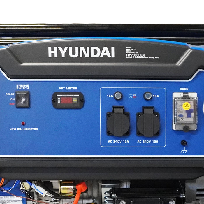 Hyundai HY7000LEK Panel and Outlet View