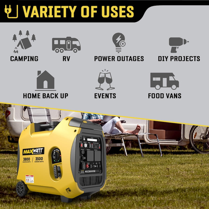 MAXWATT MX3800ISE/3800W Petrol Inverter Generator