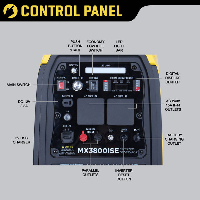 MAXWATT MX3800ISE/3800W Petrol Inverter Generator